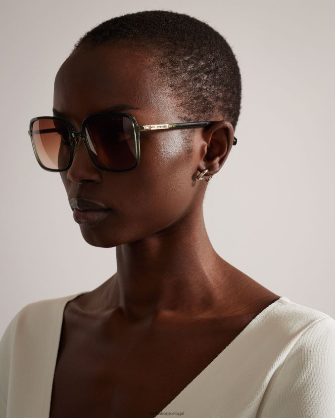 acessórios Ted Baker óculos de sol de armação quadrada oversized barron verde mulheres 8X6HDF1090