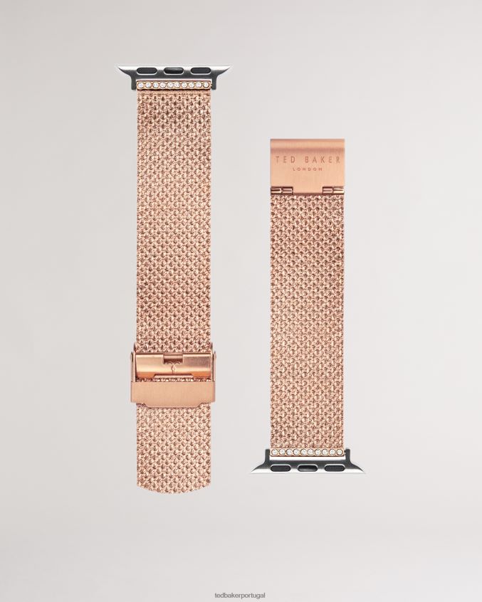 acessórios Ted Baker pulseira de relógio apple com malha de aço inoxidável tamita cor rosa ouro mulheres 8X6HDF1010