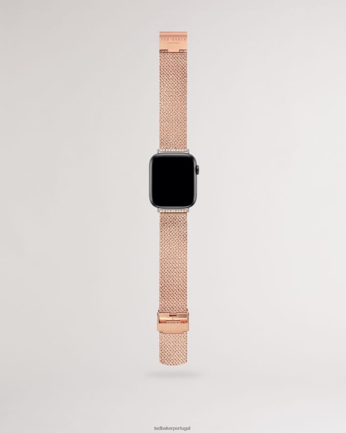 acessórios Ted Baker pulseira de relógio apple com malha de aço inoxidável tamita cor rosa ouro mulheres 8X6HDF1010