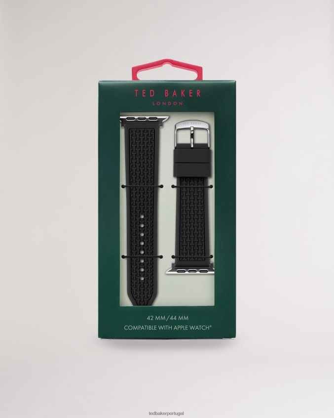 acessórios Ted Baker pulseira de relógio apple de silicone preto stropus preto mulheres 8X6HDF1982