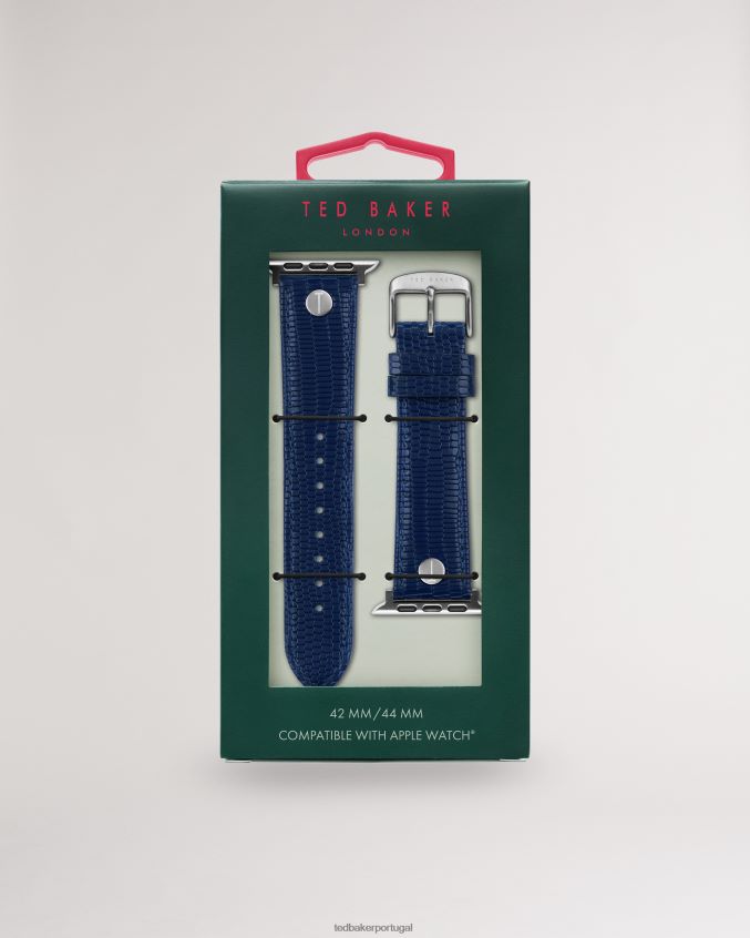 acessórios Ted Baker pulseira de relógio apple em couro azul alca azul mulheres 8X6HDF1955