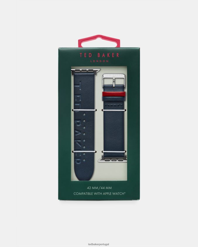 acessórios Ted Baker pulseira de relógio de couro em relevo magnes azul mulheres 8X6HDF2043