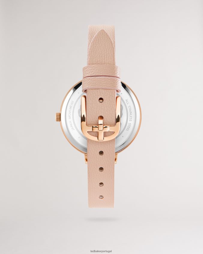 acessórios Ted Baker Relógio chessin decorado com cristal e pulseira de couro vegano rosa mulheres 8X6HDF970