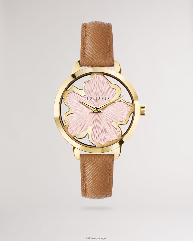 acessórios Ted Baker galatea relógio com pulseira de couro com mostrador magnólia bronzeado mulheres 8X6HDF1158