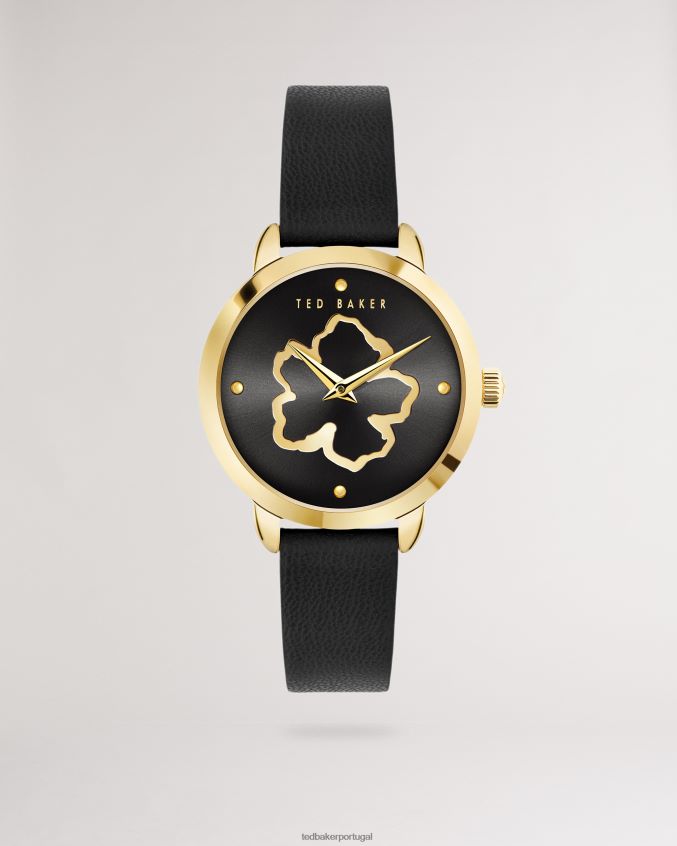acessórios Ted Baker relógio devas magnolia com pulseira de couro vegano preto mulheres 8X6HDF1124