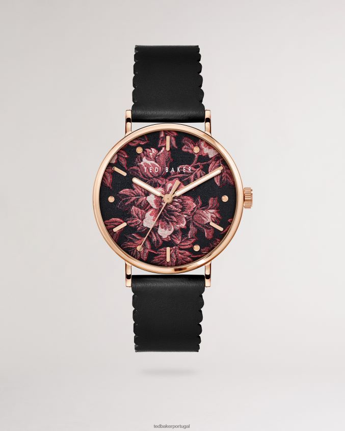 acessórios Ted Baker relógio phyliis com mostrador floral e estampa floral preto mulheres 8X6HDF1117