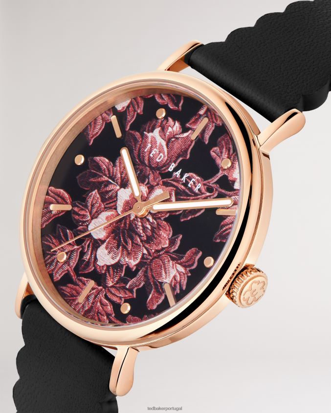 acessórios Ted Baker relógio phyliis com mostrador floral e estampa floral preto mulheres 8X6HDF1117
