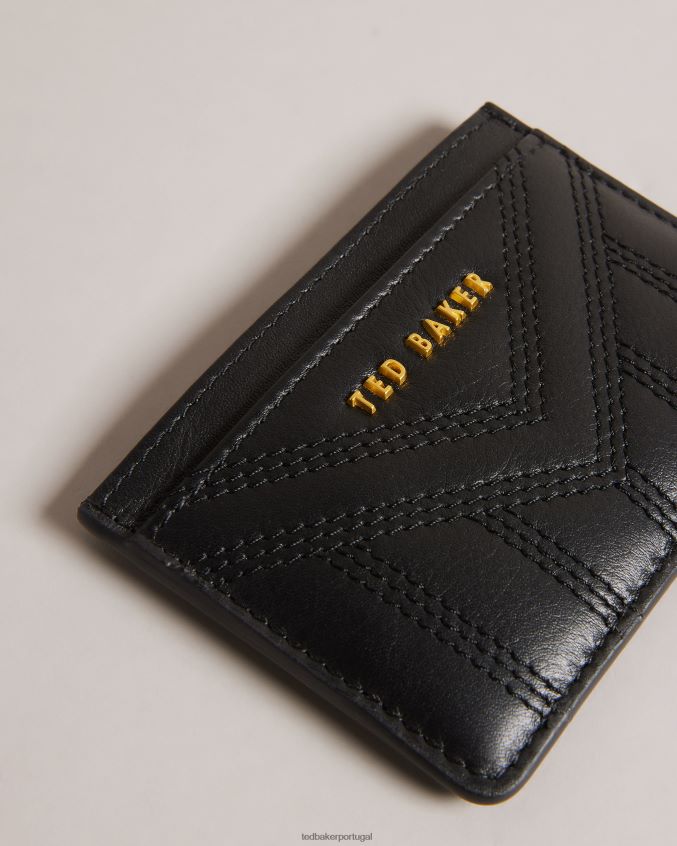 acessórios Ted Baker porta-cartões de couro acolchoado ayani preto mulheres 8X6HDF1086