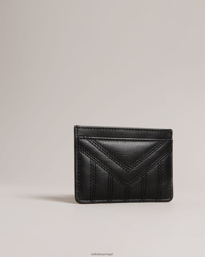 acessórios Ted Baker porta-cartões de couro acolchoado ayani preto mulheres 8X6HDF1086