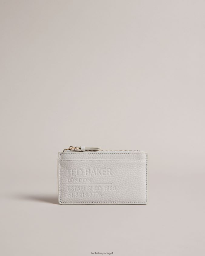 acessórios Ted Baker porta-cartões de couro com zíper e correias delfie cinza claro mulheres 8X6HDF1112