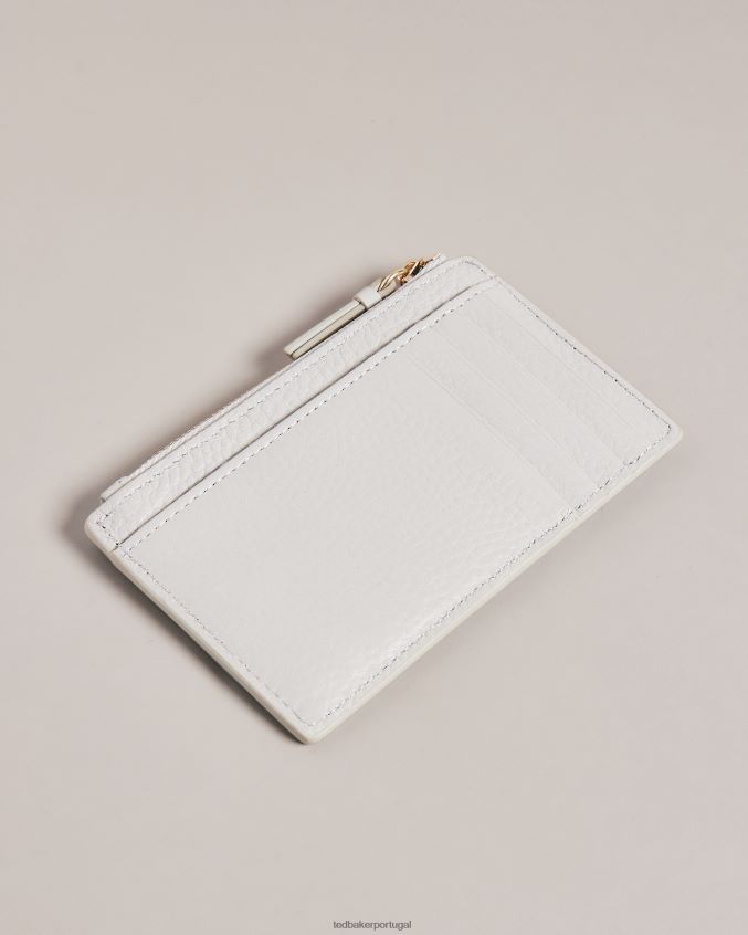 acessórios Ted Baker porta-cartões de couro com zíper e correias delfie cinza claro mulheres 8X6HDF1112