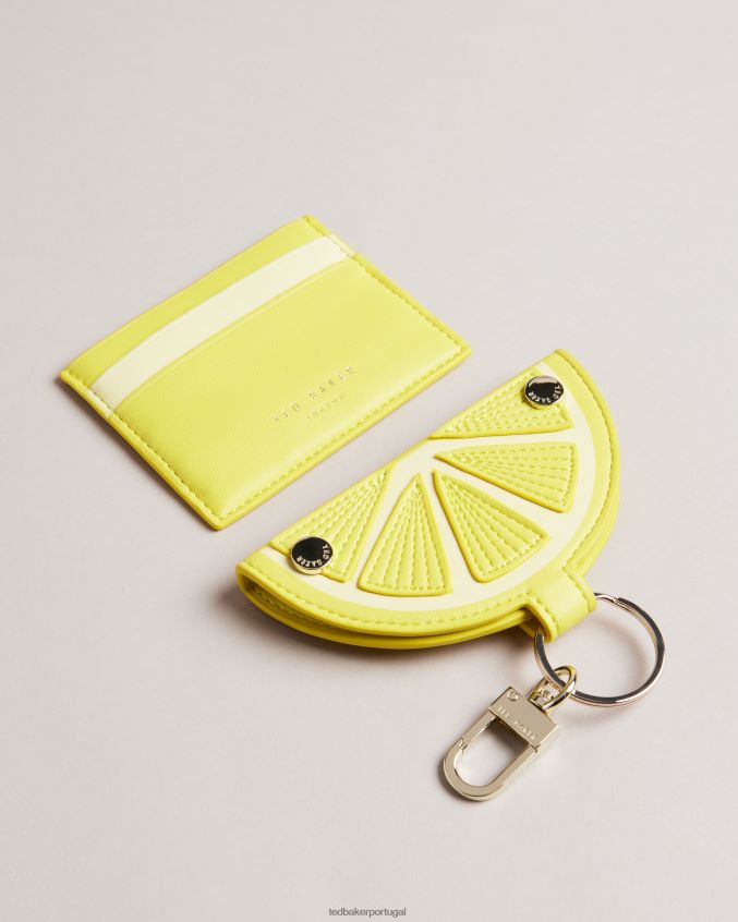 acessórios Ted Baker porta-chaves e porta-cartões lemmonn fatia de limão amarelo mulheres 8X6HDF1095