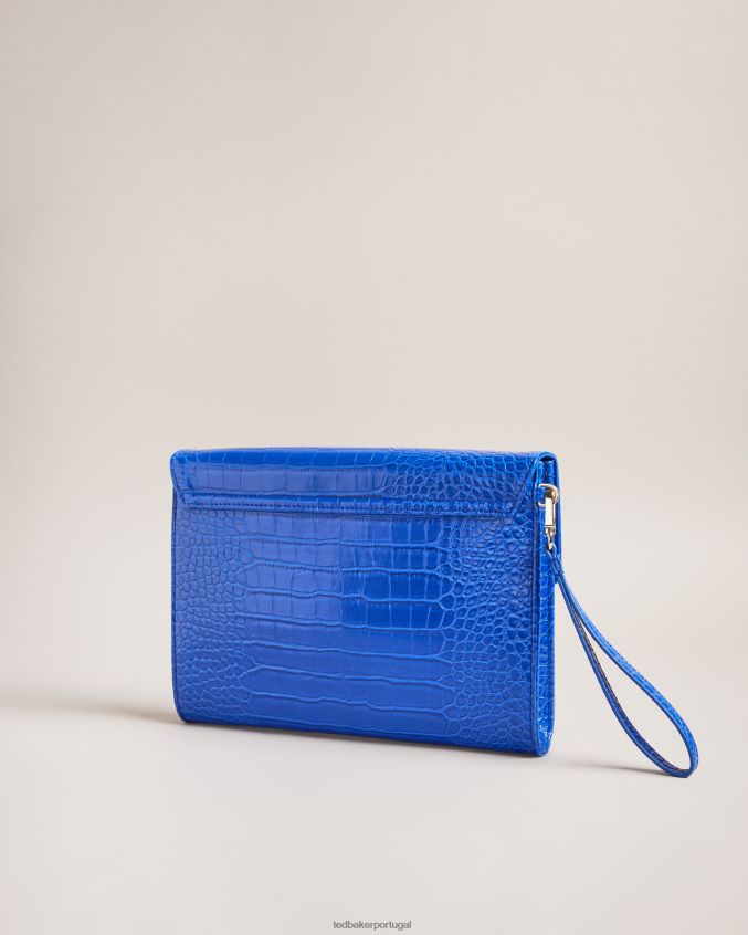 bolsas Ted Baker bolsa envelope com detalhe crocey croc em relevo azul claro mulheres 8X6HDF782