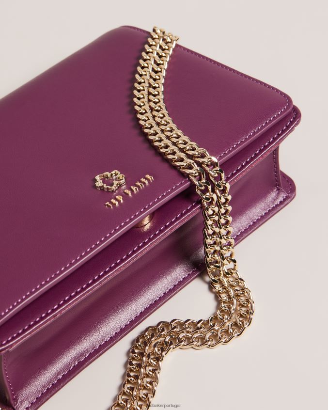 bolsas Ted Baker Bolsa transversal com ilhós e flor Jorjey sangue de boi mulheres 8X6HDF674