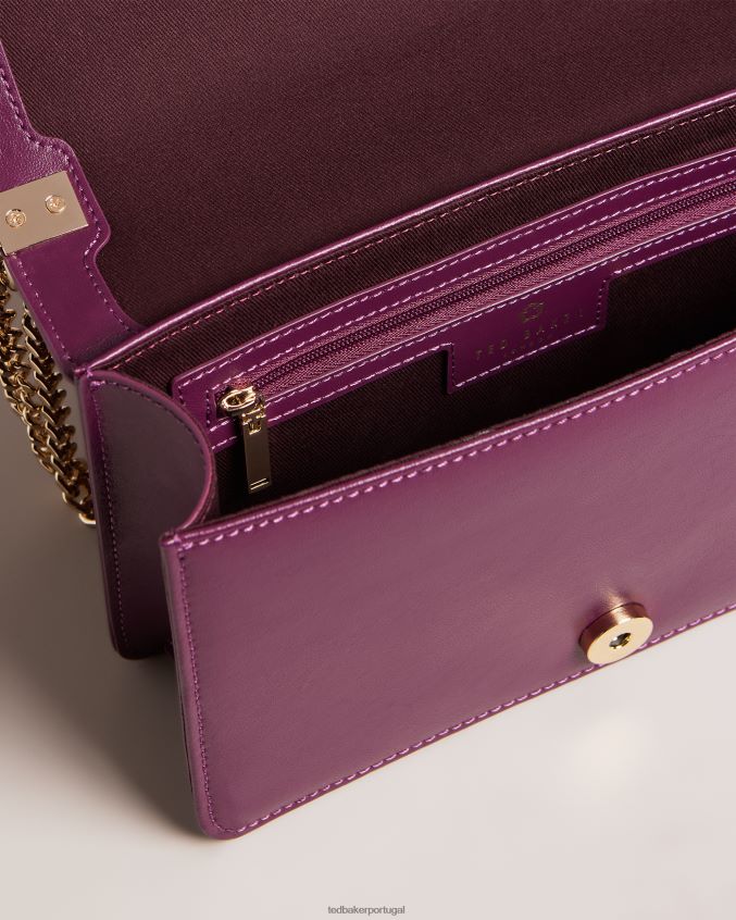 bolsas Ted Baker Bolsa transversal com ilhós e flor Jorjey sangue de boi mulheres 8X6HDF674