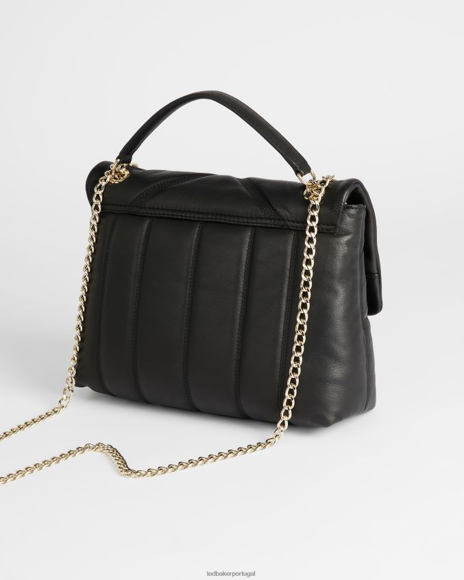 bolsas Ted Baker bolsa crossbody acolchoada de couro ayahlin puffer preto mulheres 8X6HDF699