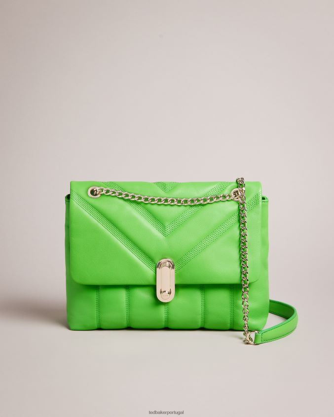bolsas Ted Baker bolsa crossbody acolchoada de couro ayahlin puffer verde mulheres 8X6HDF707