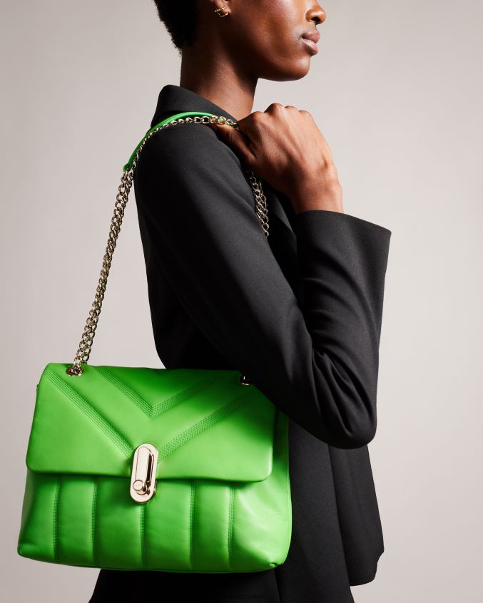 bolsas Ted Baker bolsa crossbody acolchoada de couro ayahlin puffer verde mulheres 8X6HDF707