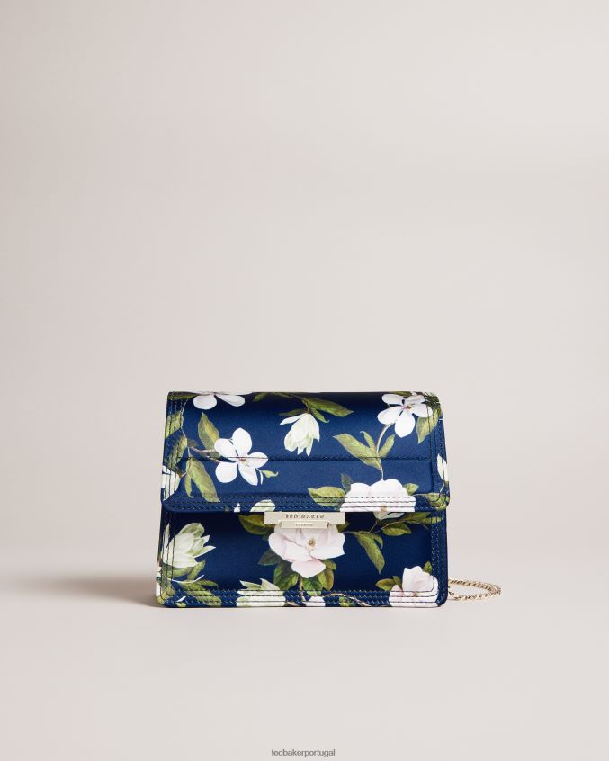 bolsas Ted Baker bolsa crossbody de cetim com estampa floral jenia azul escuro mulheres 8X6HDF751