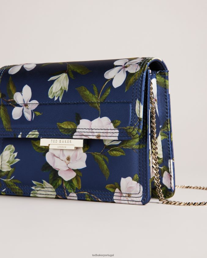 bolsas Ted Baker bolsa crossbody de cetim com estampa floral jenia azul escuro mulheres 8X6HDF751
