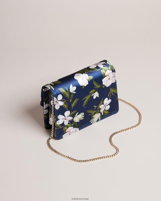 bolsas Ted Baker bolsa crossbody de cetim com estampa floral jenia azul escuro mulheres 8X6HDF751