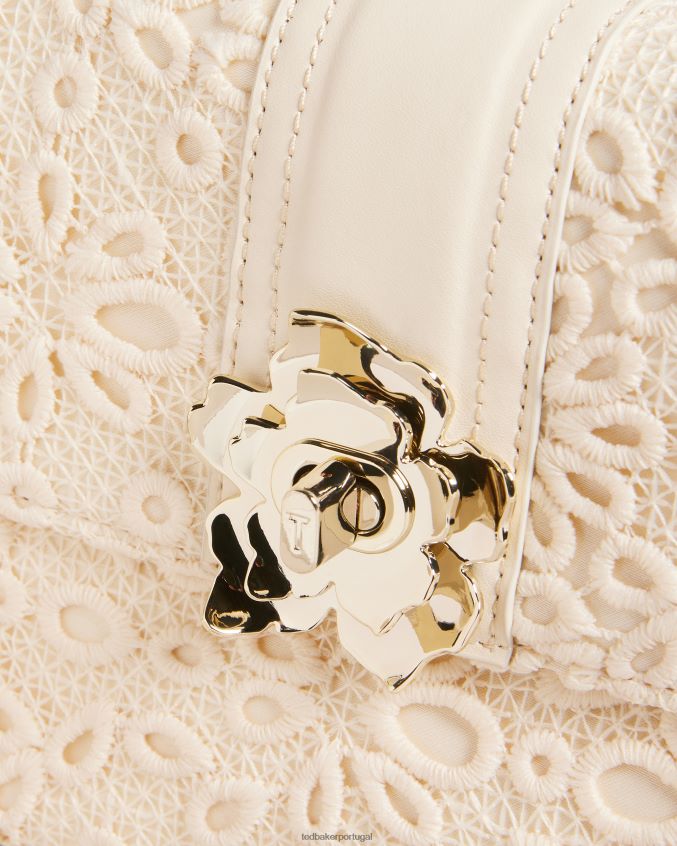 bolsas Ted Baker bolsa crossbody de renda magnólia floreti marfim mulheres 8X6HDF800