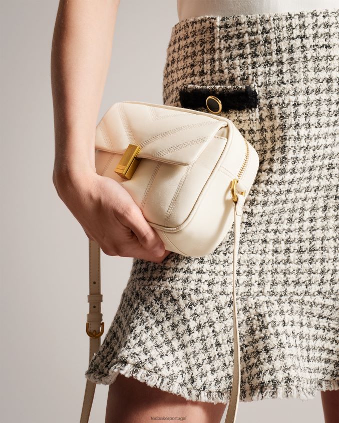 bolsas Ted Baker bolsa crossbody puffer de couro ayalily marfim mulheres 8X6HDF728