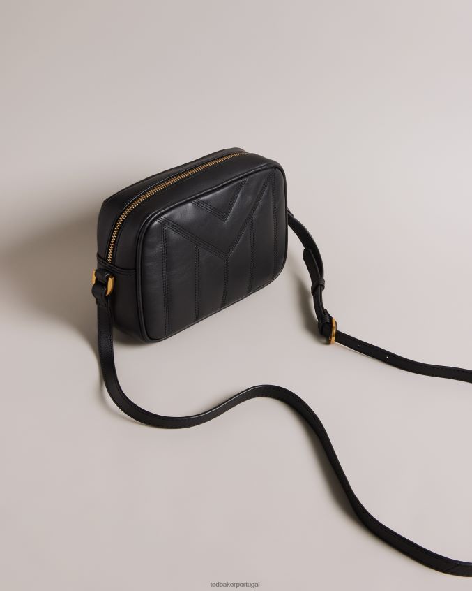 bolsas Ted Baker bolsa crossbody puffer de couro ayalily preto mulheres 8X6HDF740