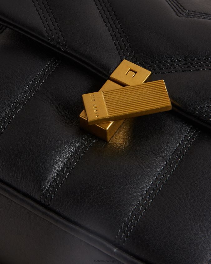 bolsas Ted Baker bolsa crossbody puffer de couro ayalily preto mulheres 8X6HDF740