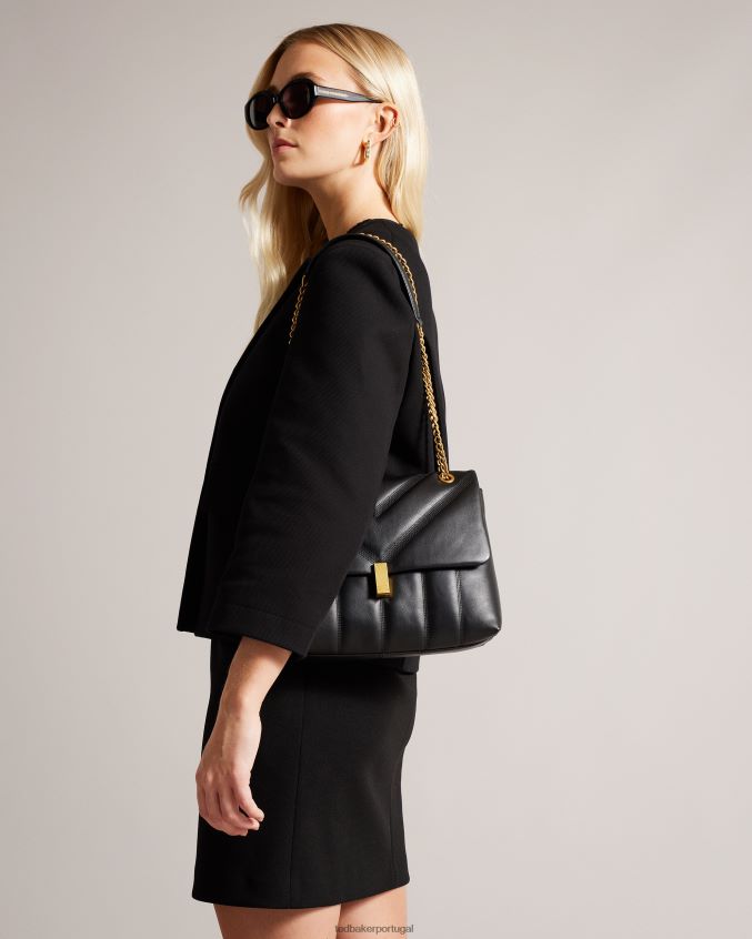 bolsas Ted Baker bolsa crossbody puffer de couro ayasie preto mulheres 8X6HDF700