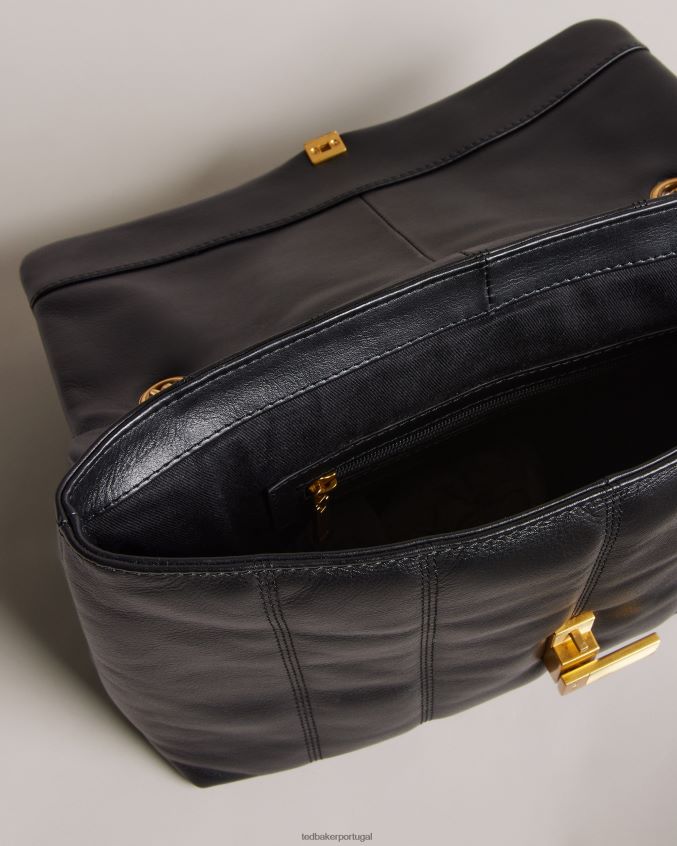 bolsas Ted Baker bolsa crossbody puffer de couro ayasie preto mulheres 8X6HDF700