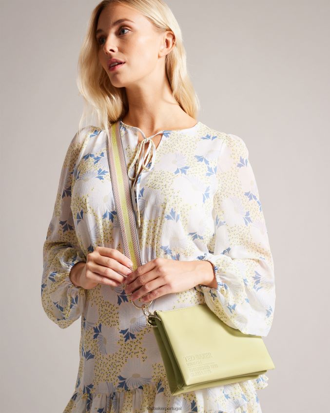 bolsas Ted Baker corpo cruzado com correias da marca darceyy verde pálido mulheres 8X6HDF711