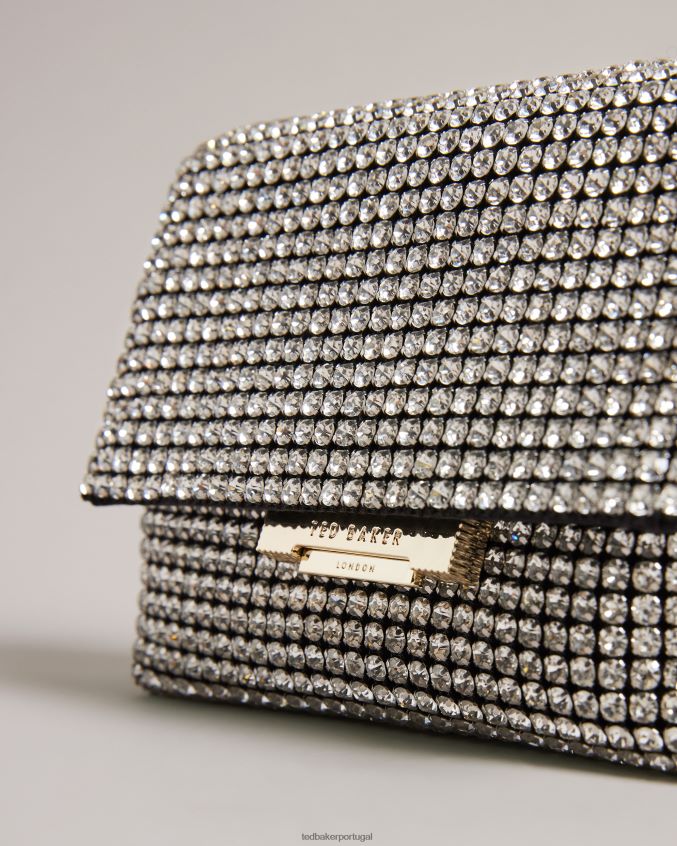 bolsas Ted Baker mini bolsa transversal de cristal brilhante prata mulheres 8X6HDF739