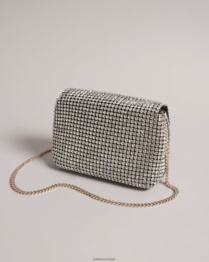 bolsas Ted Baker mini bolsa transversal de cristal brilhante prata mulheres 8X6HDF739