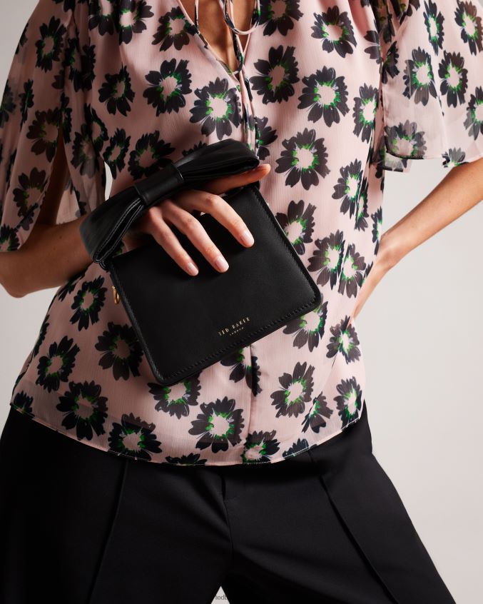 bolsas Ted Baker niasina mini bolsa transversal com detalhe de laço preto mulheres 8X6HDF745