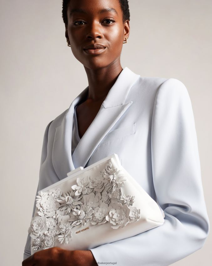 bolsas Ted Baker bolsa clutch felorr com apliques de flores cru mulheres 8X6HDF695