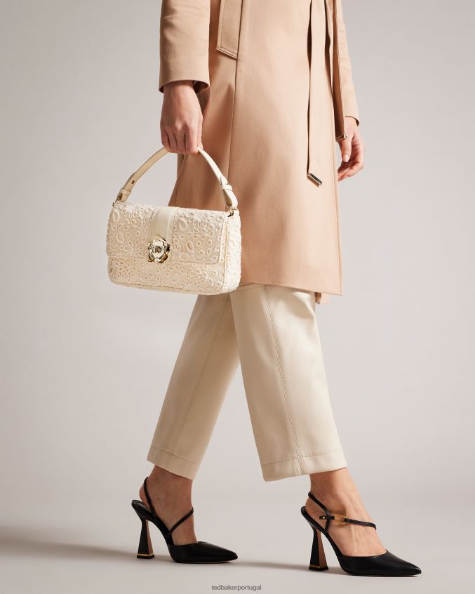 bolsas Ted Baker bolsa de ombro em renda florasa magnólia marfim mulheres 8X6HDF696