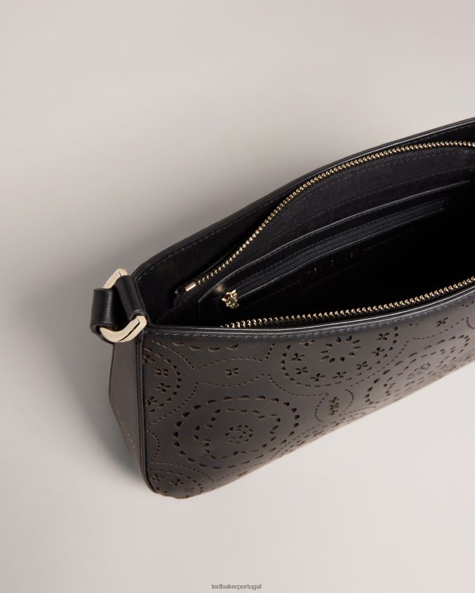 bolsas Ted Baker bolsa de ombro magnólia com corte a laser liliby preto mulheres 8X6HDF722