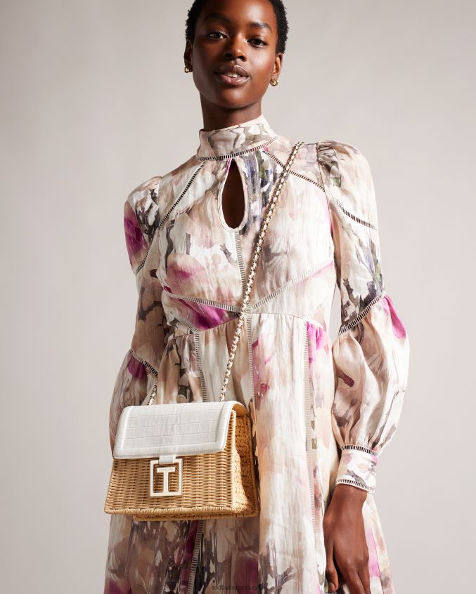 bolsas Ted Baker bolsa cesta imitação de crocodilo jaylisi cru mulheres 8X6HDF698