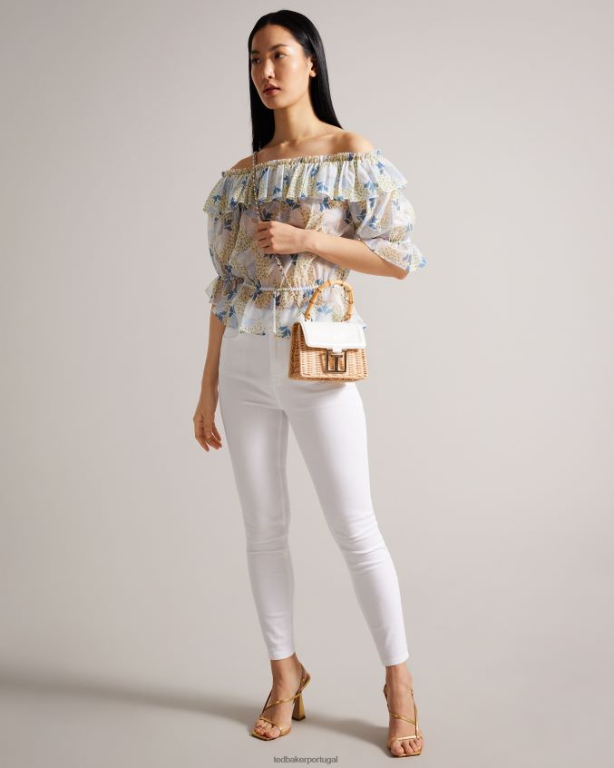 bolsas Ted Baker jaynina imitação de crocodilo mini bolsa cesta cru mulheres 8X6HDF717