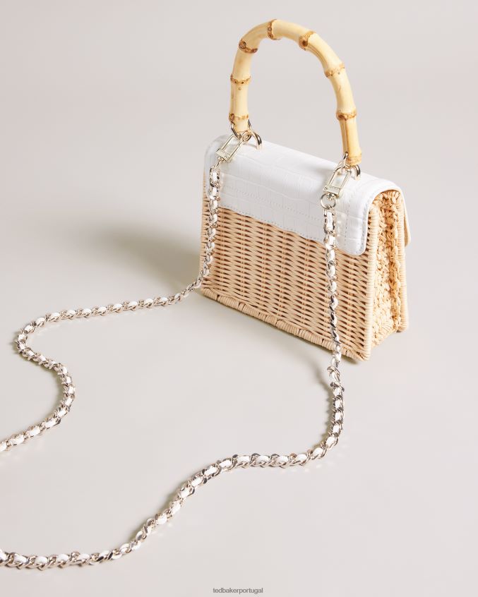 bolsas Ted Baker jaynina imitação de crocodilo mini bolsa cesta cru mulheres 8X6HDF717