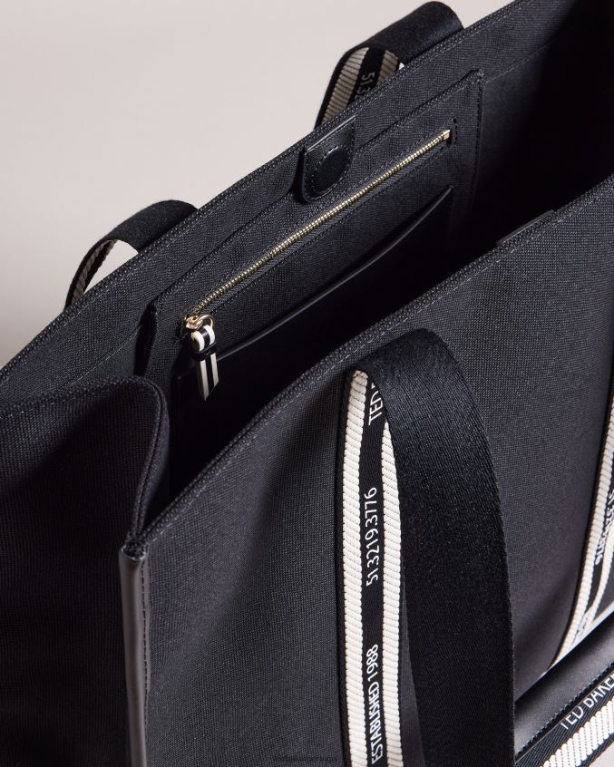 bolsas Ted Baker bolsa de lona com marca georjey preto mulheres 8X6HDF726
