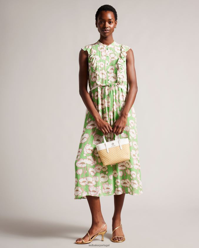 bolsas Ted Baker bolsa tote de tecido com ilhós de magnólia blesha cru mulheres 8X6HDF741