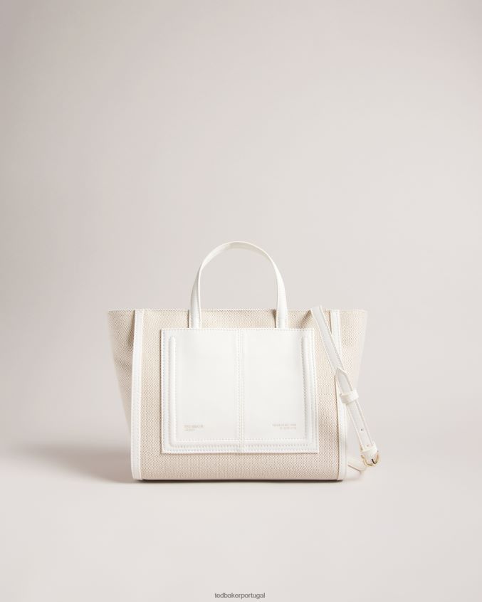 bolsas Ted Baker bolsa tote média de lona aksanna branco mulheres 8X6HDF729