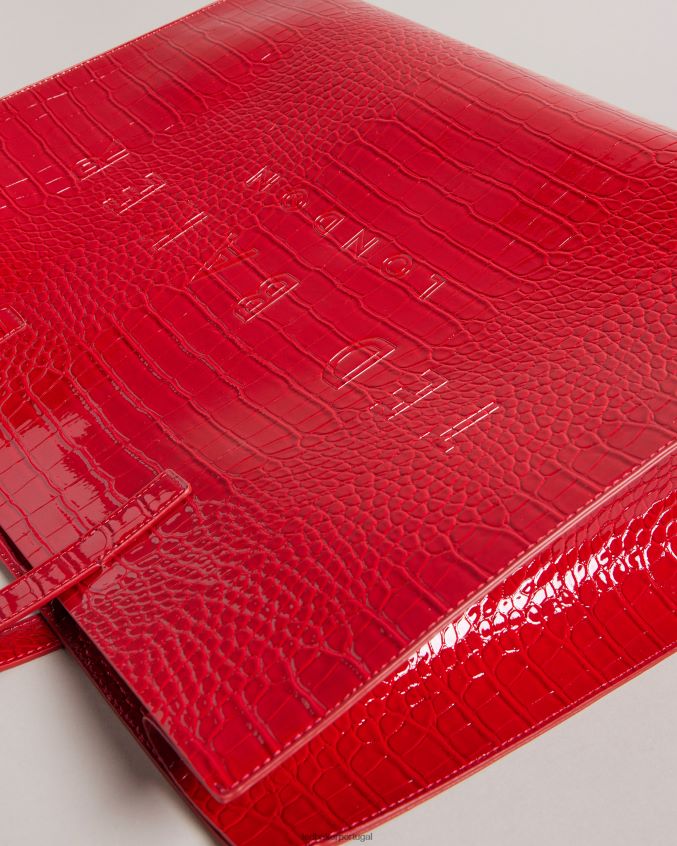 bolsas Ted Baker sacola com ícone de crocodilo simulado allicon vermelho mulheres 8X6HDF685