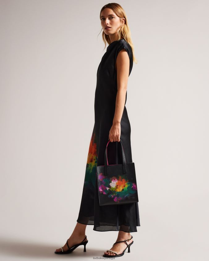 bolsas Ted Baker bolsa com ícone pequeno com estampa artística paticon preto mulheres 8X6HDF776