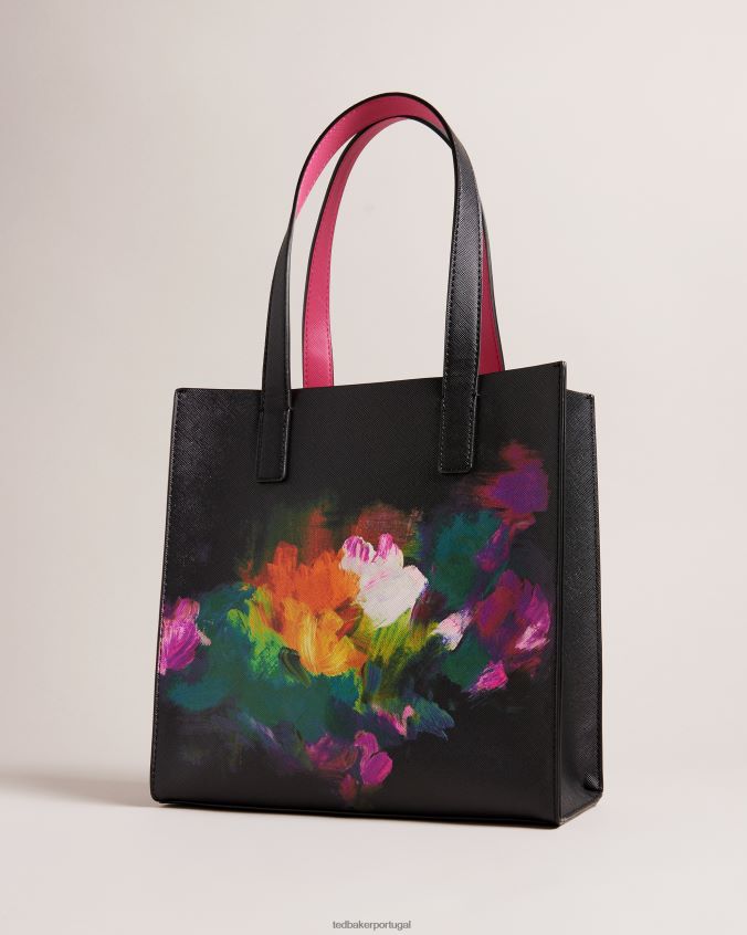 bolsas Ted Baker bolsa com ícone pequeno com estampa artística paticon preto mulheres 8X6HDF776