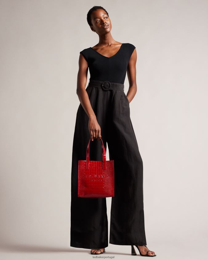 bolsas Ted Baker reptcon croc detalhe pequeno ícone vermelho mulheres 8X6HDF690