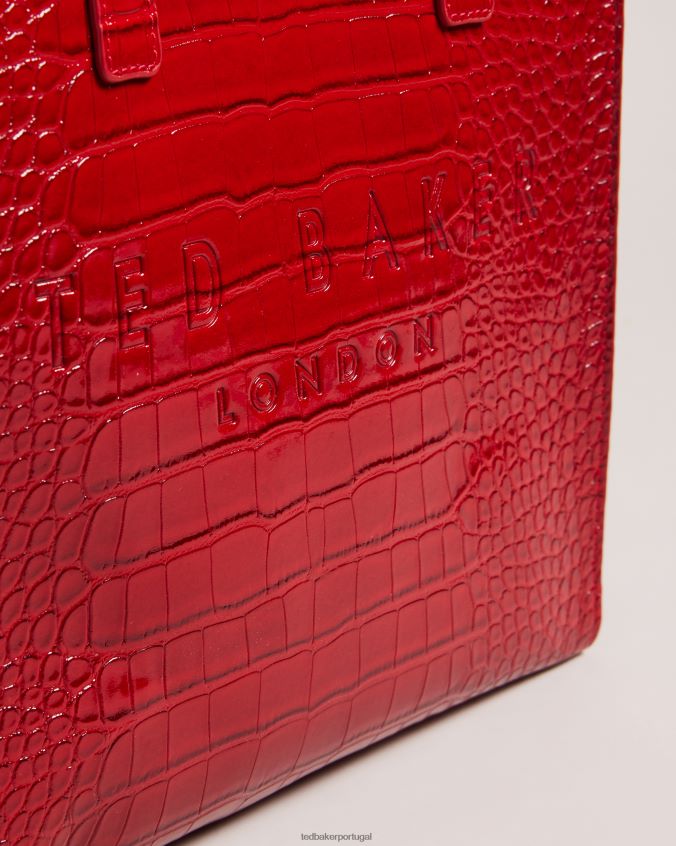 bolsas Ted Baker reptcon croc detalhe pequeno ícone vermelho mulheres 8X6HDF690