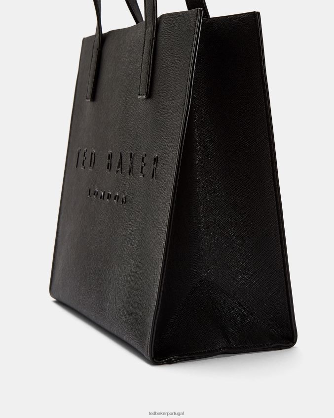 bolsas Ted Baker saco pequeno com ícone hachurado seacon preto mulheres 8X6HDF780